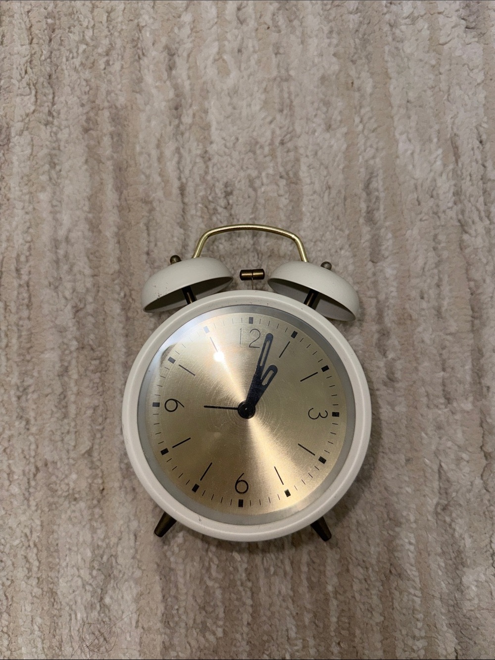 Classic Cream and Gold Twin Bell Alarm Clock - Unbranded